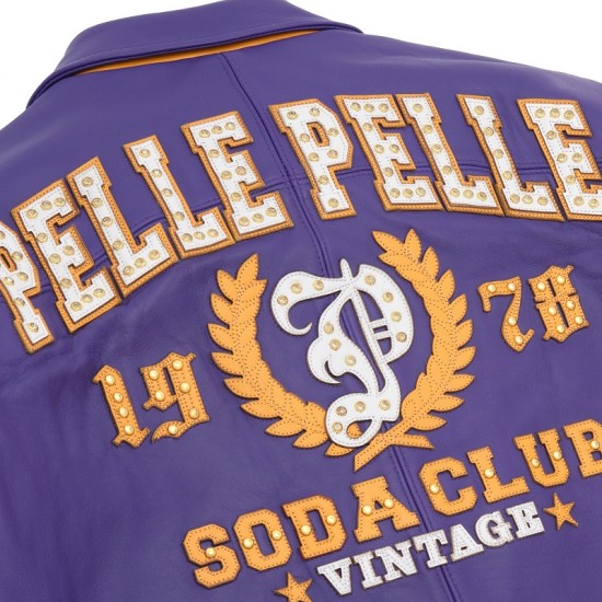 Pelle Pelle Arches Purple and Yellow Leather Jacket Pelle Pelle Arches Purple and Yellow Leather Jacket