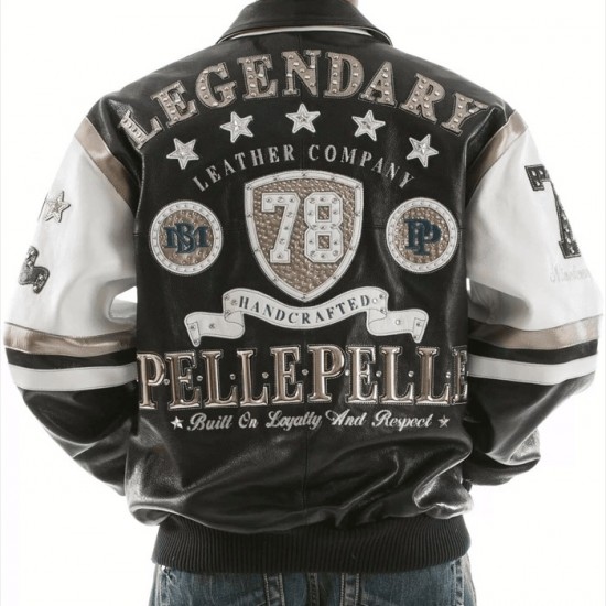 Pelle Pelle Black White Encrusted Studded Leather Jacket Pelle Pelle Black White Encrusted Studded Leather Jacket