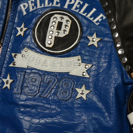 Pelle Pelle Blue Soda Club Leather Jacket Pelle Pelle Blue Soda Club Leather Jacket
