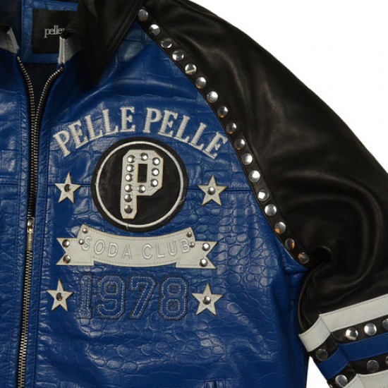Pelle Pelle Blue Soda Club Leather Jacket Pelle Pelle Blue Soda Club Leather Jacket