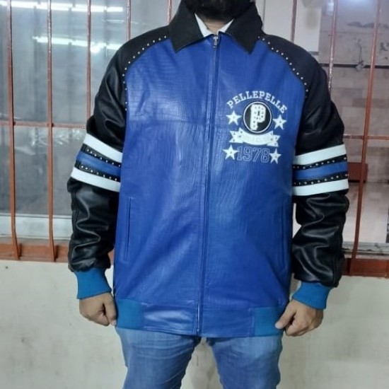 Pelle Pelle Blue Soda Club Leather Jacket Pelle Pelle Blue Soda Club Leather Jacket