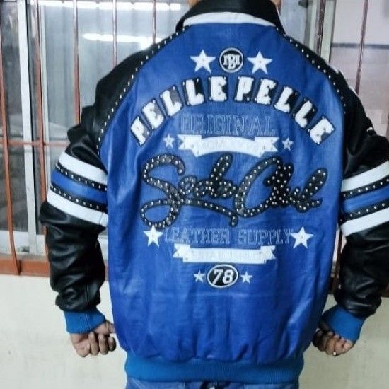 Pelle Pelle Blue Soda Club Leather Jacket Pelle Pelle Blue Soda Club Leather Jacket