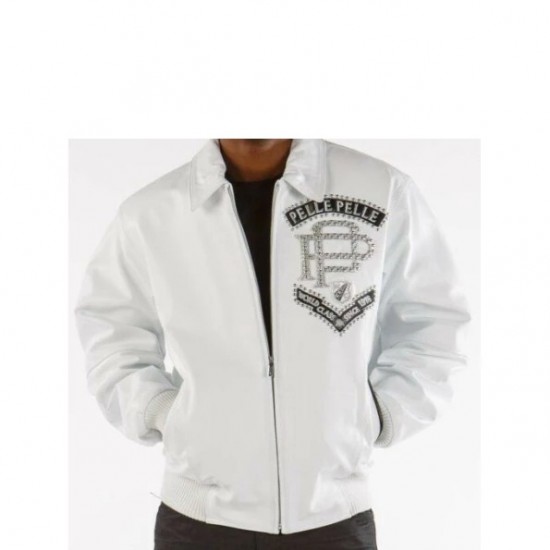Pelle Pelle Elite Series Men White Leather Jacket Pelle Pelle Elite Series Men White Leather Jacket