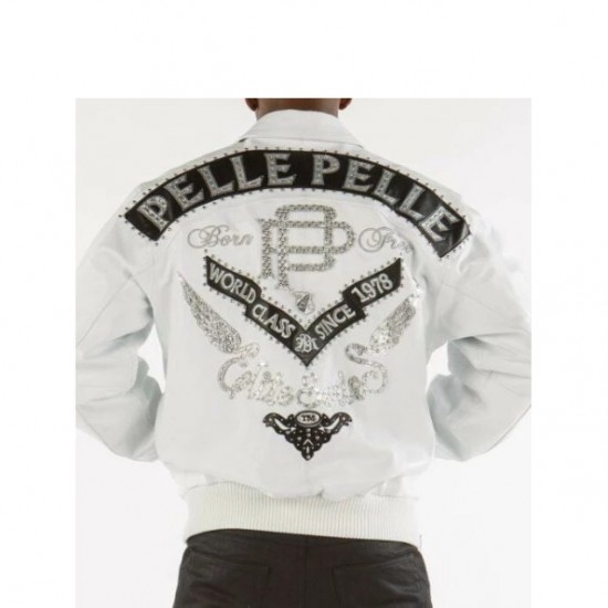 Pelle Pelle Elite Series Men White Leather Jacket Pelle Pelle Elite Series Men White Leather Jacket