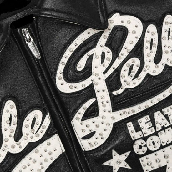 Pelle Pelle Encrusted Black Varsity Jacket