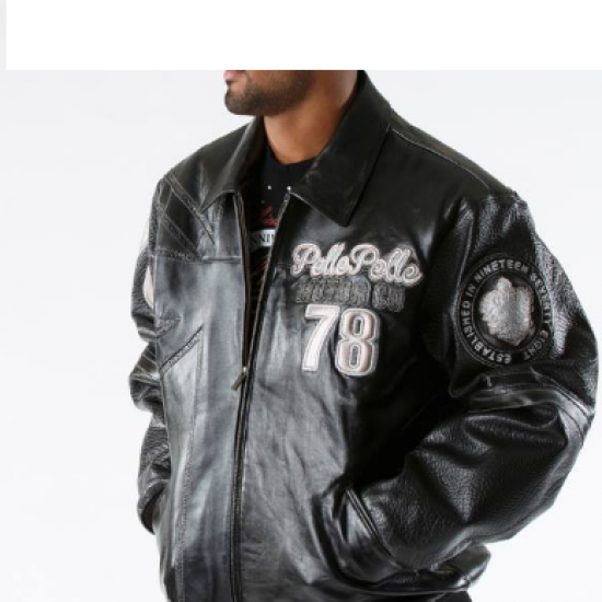 Pelle Pelle European Racer Blacksilver Ghost Mens Leather Jacket Pelle Pelle European Racer Blacksilver Ghost Mens Leather Jacket