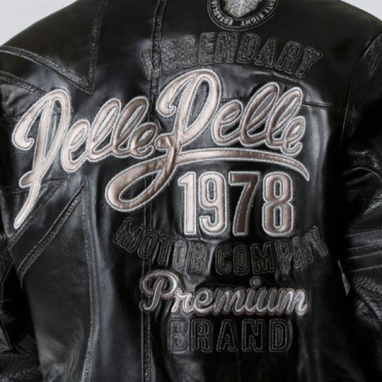 Pelle Pelle European Racer Blacksilver Ghost Mens Leather Jacket Pelle Pelle European Racer Blacksilver Ghost Mens Leather Jacket