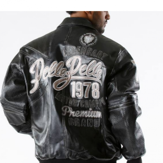 Pelle Pelle European Racer Blacksilver Ghost Mens Leather Jacket Pelle Pelle European Racer Blacksilver Ghost Mens Leather Jacket