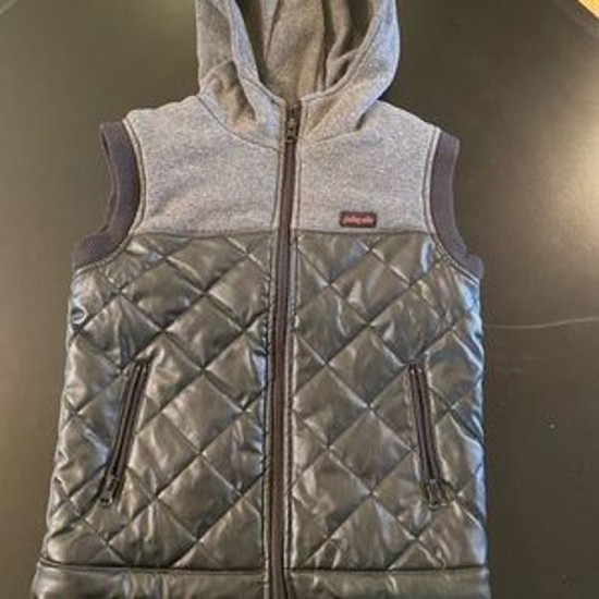 Pelle Pelle Gray Hooded Vest Pelle Pelle Gray Hooded Vest