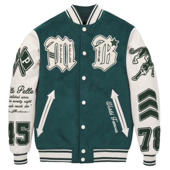 Pelle Pelle Green Biker 1978 Varsity Jacket Pelle Pelle Green Biker 1978 Varsity Jacket