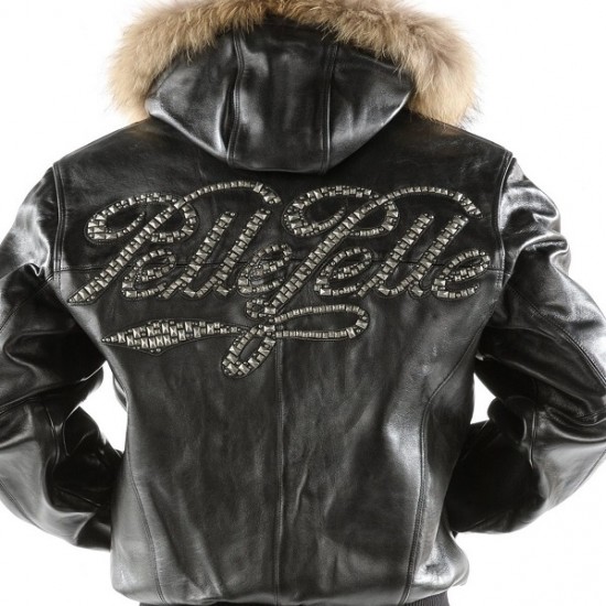Pelle Pelle New Black Hooded Script Jacket Pelle Pelle New Black Hooded Script Jacket