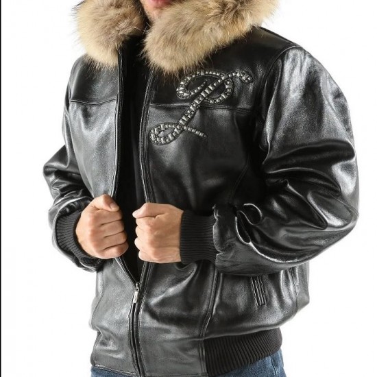Pelle Pelle New Black Hooded Script Jacket