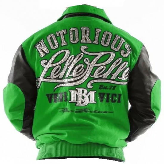 Pelle Pelle Notorious Green Varsity Jacket Pelle Pelle Notorious Green Varsity Jacket