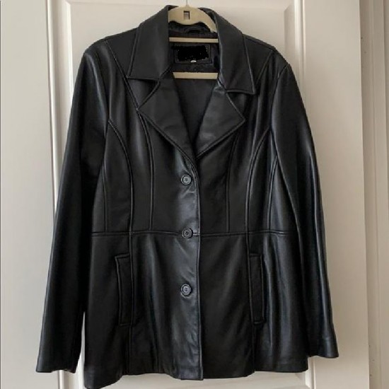 Pelle Pelle Unisex Black Leather Blazer Pelle Pelle Unisex Black Leather Blazer