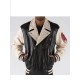 Pelle Pelle Varsity Biker Blackivory Plush Jacket Pelle Pelle Varsity Biker Blackivory Plush Jacket