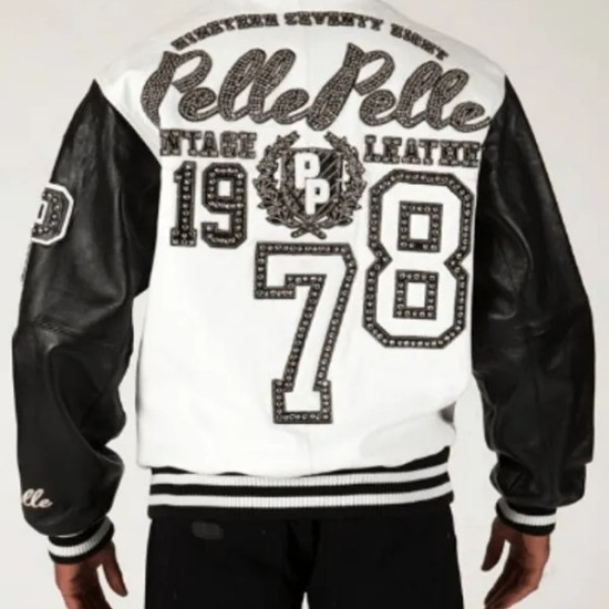 Pelle Pelle White Black Legend Varsity Jacket