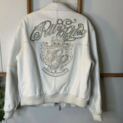 Pelle Pelle White Premium Leather Stud Jacket