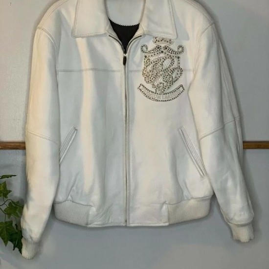 Pelle Pelle White Premium Leather Stud Jacket