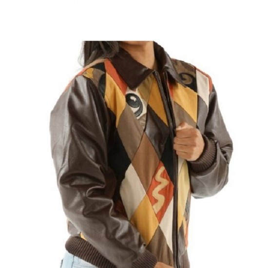 Pelle Pelle Womens Brown Bomber Jacket Pelle Pelle Womens Brown Bomber Jacket