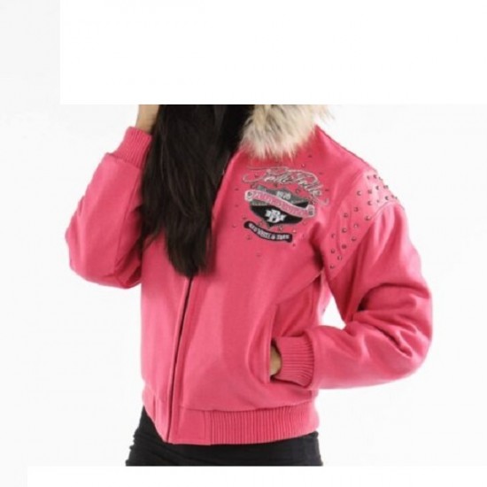 Pelle Pelle Womens Signature Pink Wool Jacket Pelle Pelle Womens Signature Pink Wool Jacket