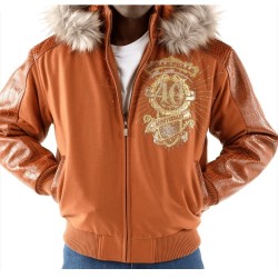 Pelle Pelle Womens Vintage Marc Buchanan Brown Hooded Jacket