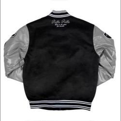 Pelle Pelle World Famous Black With Grey Varsity Jacket
