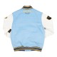 Pelle Pelle World Famous Blue Wool and Leather Varsity Jacket Pelle Pelle World Famous Blue Wool and Leather Varsity Jacket
