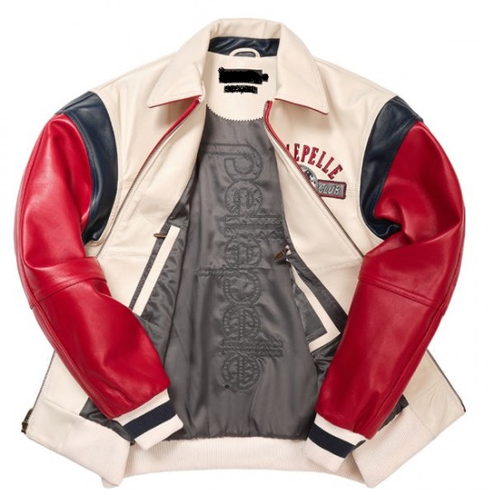 Pelle Pelle World Famous Soda Club Cream Red Leather Jacket Pelle Pelle World Famous Soda Club Cream Red Leather Jacket