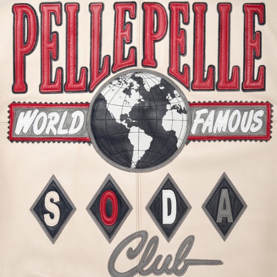 Pelle Pelle World Famous Soda Club Cream Red Leather Jacket Pelle Pelle World Famous Soda Club Cream Red Leather Jacket