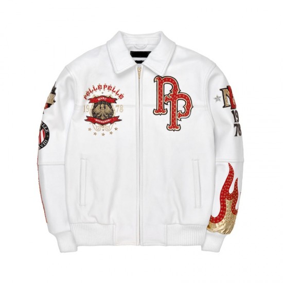 Pelle Pelle World Famous White Leather Jacket Pelle Pelle World Famous White Leather Jacket