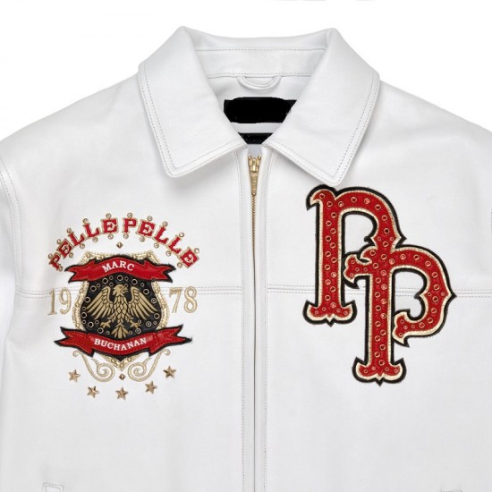 Pelle Pelle World Famous White Leather Jacket Pelle Pelle World Famous White Leather Jacket