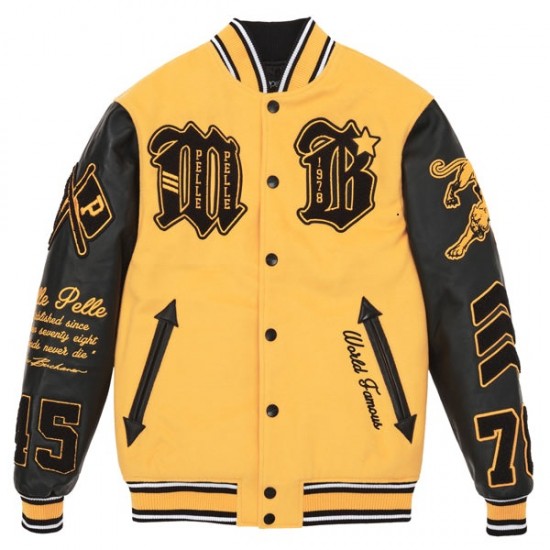 Pelle Pelle Yellow Biker 1978 Varsity Jacket Pelle Pelle Yellow Biker 1978 Varsity Jacket