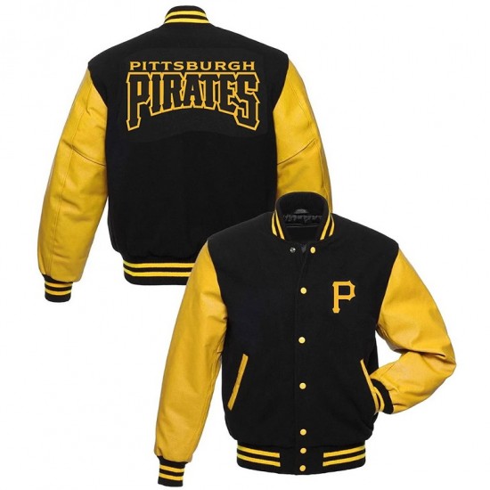 Pittsburgh Pirates Black and Yellow Varsity Jacket Pittsburgh Pirates Black and Yellow Varsity Jacket