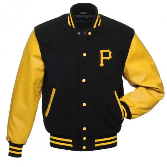 Pittsburgh Pirates Black and Yellow Varsity Jacket Pittsburgh Pirates Black and Yellow Varsity Jacket