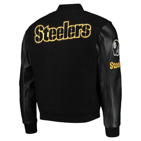 Pittsburgh Steelers Logo Black Letterman Jacket Pittsburgh Steelers Logo Black Letterman Jacket