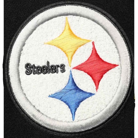 Pittsburgh Steelers Logo Black Letterman Jacket Pittsburgh Steelers Logo Black Letterman Jacket