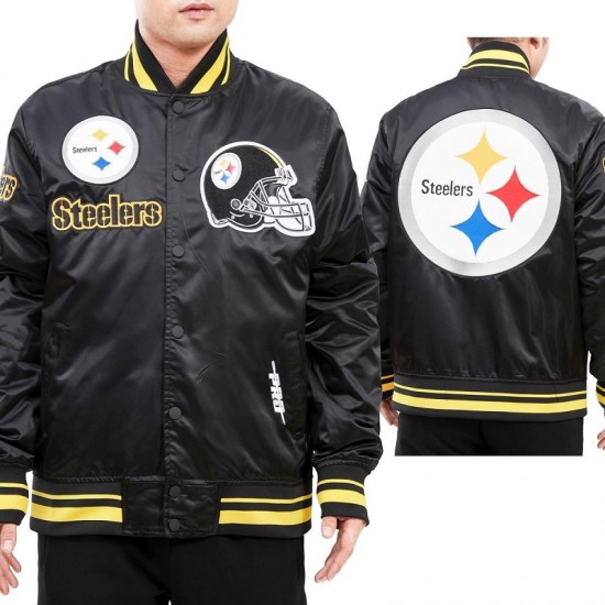 Pittsburgh Steelers Mash Up Satin Jacket Pittsburgh Steelers Mash Up Satin Jacket