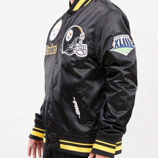 Pittsburgh Steelers Mash Up Satin Jacket Pittsburgh Steelers Mash Up Satin Jacket