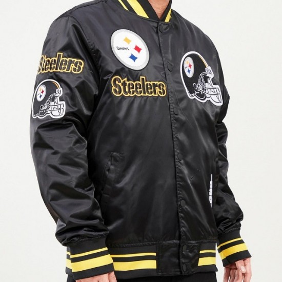 Pittsburgh Steelers Mash Up Satin Jacket Pittsburgh Steelers Mash Up Satin Jacket