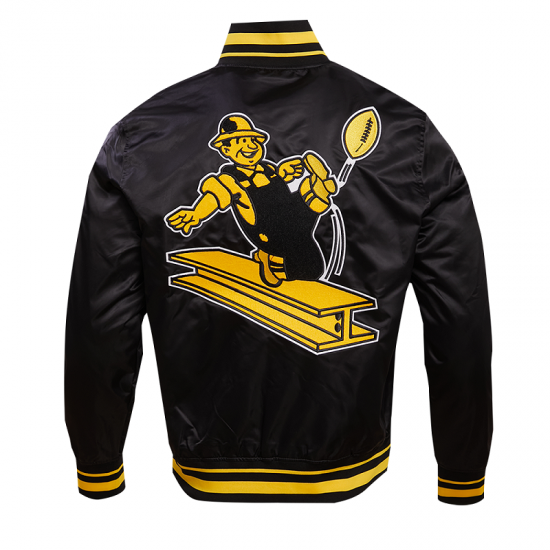 Pittsburgh Steelers Retro Classic Rib Satin Jacket Pittsburgh Steelers Retro Classic Rib Satin Jacket