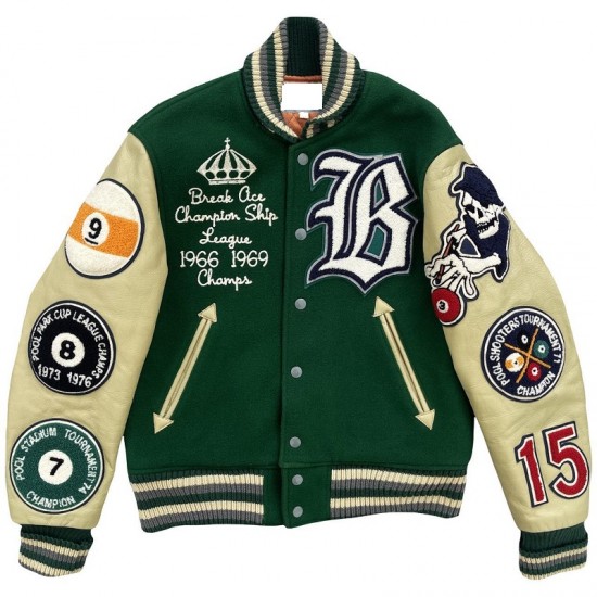 Pool Cup Tournament Green Varsity Jacket Pool Cup Tournament Green Varsity Jacket