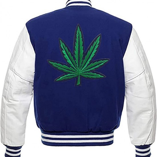 Pot Leaf Weed Cannabis Rastafarian High Times Blue Varsity Jacket Pot Leaf Weed Cannabis Rastafarian High Times Blue Varsity Jacket