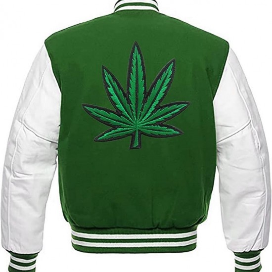 Pot Leaf Weed Cannabis Rastafarian High Times Green Varsity Jacket Pot Leaf Weed Cannabis Rastafarian High Times Green Varsity Jacket
