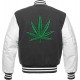 Pot Leaf Weed Cannabis Rastafarian High Times Grey Varsity Jacket Pot Leaf Weed Cannabis Rastafarian High Times Grey Varsity Jacket