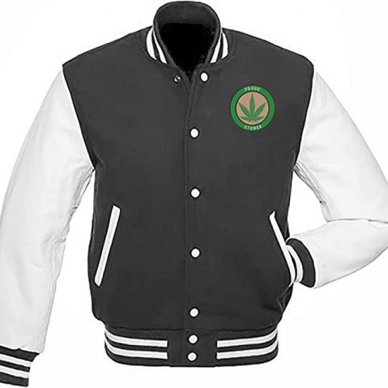 Pot Leaf Weed Cannabis Rastafarian High Times Grey Varsity Jacket Pot Leaf Weed Cannabis Rastafarian High Times Grey Varsity Jacket