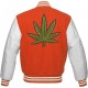 Pot Leaf Weed Cannabis Rastafarian High Times Orange Varsity Jacket Pot Leaf Weed Cannabis Rastafarian High Times Orange Varsity Jacket
