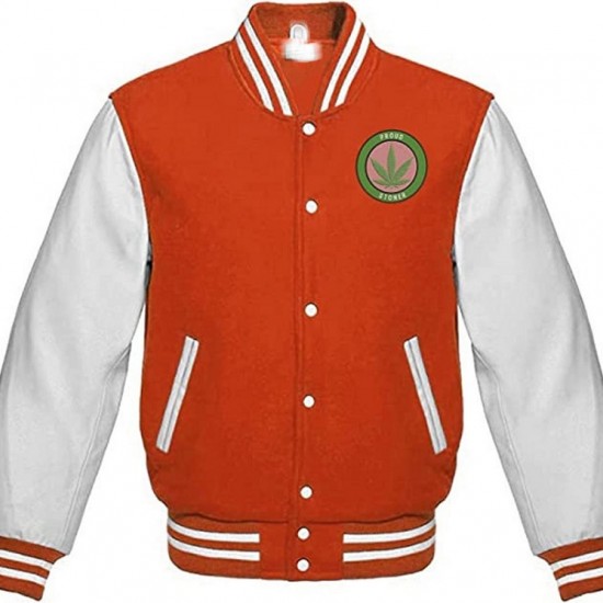 Pot Leaf Weed Cannabis Rastafarian High Times Orange Varsity Jacket Pot Leaf Weed Cannabis Rastafarian High Times Orange Varsity Jacket