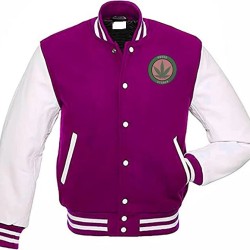 Pot Leaf Weed Cannabis Rastafarian High Times Purple Varsity Jacket
