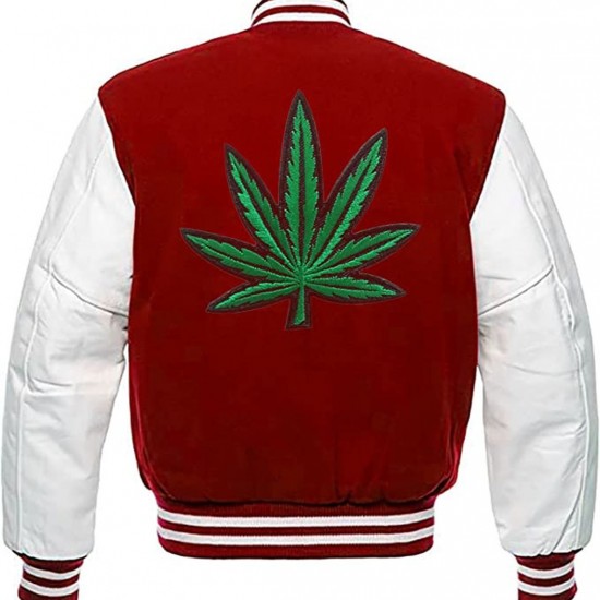 Pot Leaf Weed Cannabis Rastafarian High Times Red Varsity Jacket Pot Leaf Weed Cannabis Rastafarian High Times Red Varsity Jacket