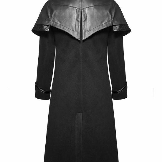 Punk Rave Mens Coat Black Gothic Highwayman Steampunk VTG Military